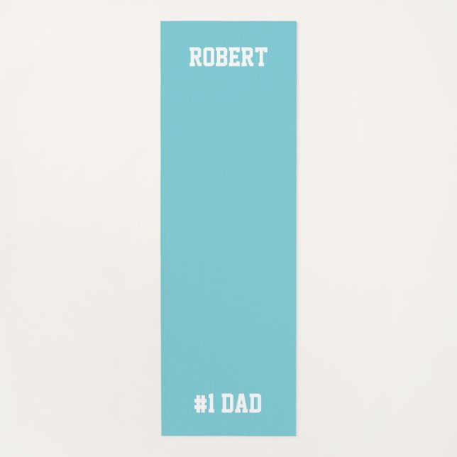 Personalised #1 Dad Father's Day Yoga Mat Green (Front)
