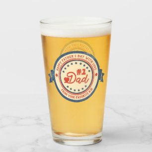 Personalised #1 DAD Vintage Label Glass