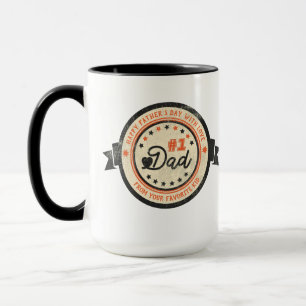 Personalised #1 DAD Vintage Label Mug