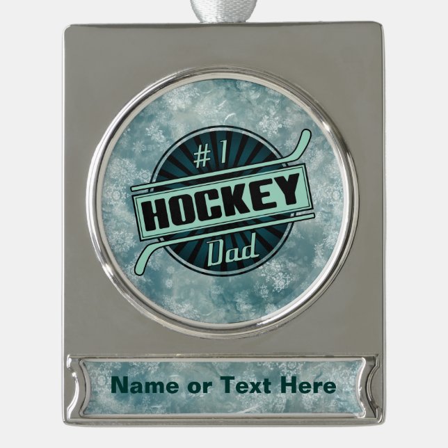 Personalised #1 Hockey Dad Christmas Ornament (Front)