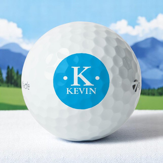 Personalised 1-letter Monogram sky-blue Golf Balls (Creator Uploaded)