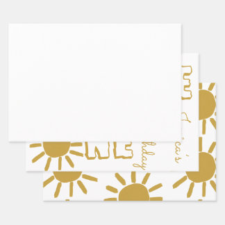 Personalised 1st birthday baby sun happy cute wrapping paper sheet