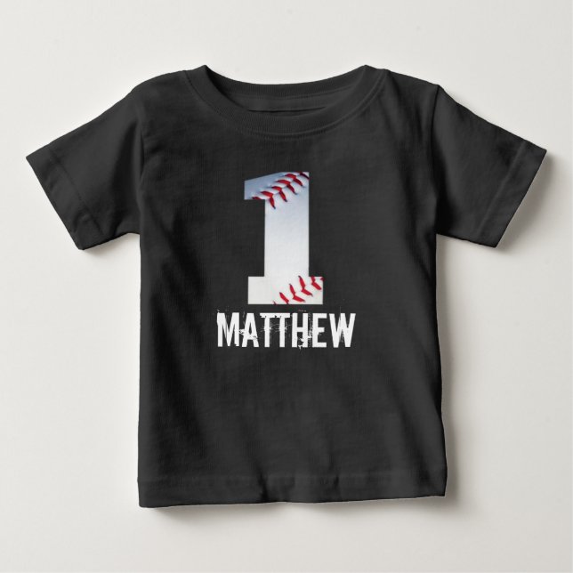 Personalised 1st Birthday Baseball Shirt (Front)