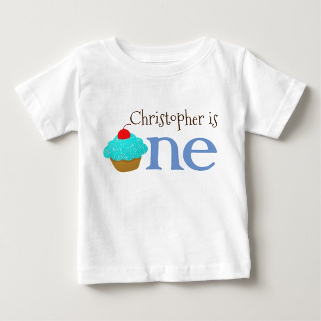 Personalised 1st Birthday Cupcake Shirt (Front)