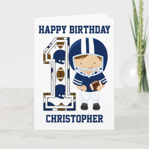 Personalised 1st Birthday Football Player Blue Card