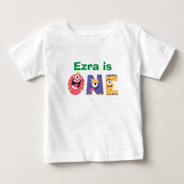 Personalised 1st Birthday T-Shirt for Boy (Front)