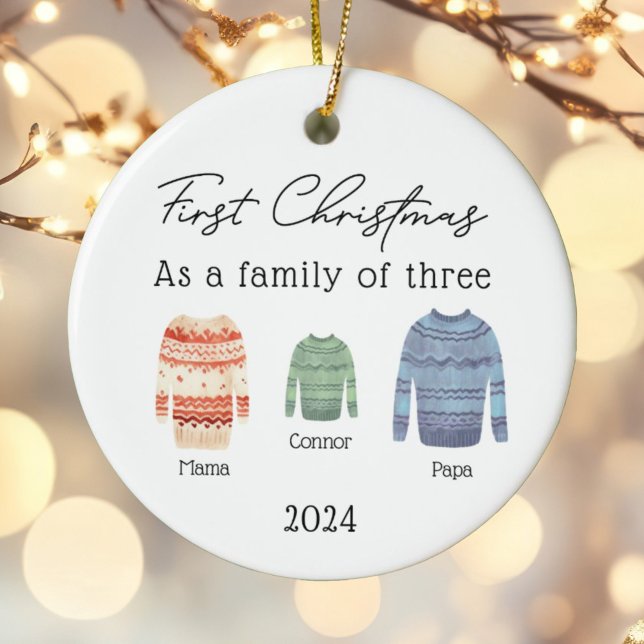 personalised 1st christmas baubles plaid ceramic tree decoration (Creator Uploaded)