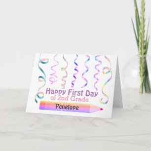 Personalised 1st Day of 2nd Grade Card