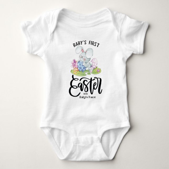 Personalised 1st Easter Baby Clothes Bodysuit (Front)