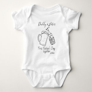 Personalised 1st Father's day matching  Baby Bodysuit