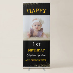 Personalised 1ST Happy Birthday Photo Celebration  Retractable Banner