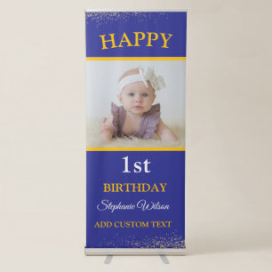 Personalised 1ST Happy Birthday Photo Celebration  Retractable Banner