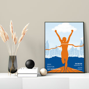 Personalised 1st Marathon Runner Gift Poster