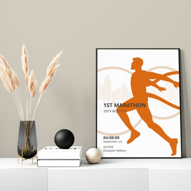 Personalised 1st Marathon Runner Gift Poster (Personalized 1st Marathon Runner Gift Poster)