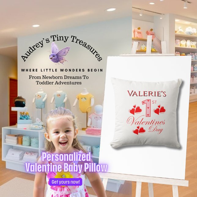 Personalised 1st Valentines Day Baby Pillow (Creator Uploaded)