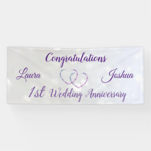 Personalised 1st Wedding Anniversary Banner