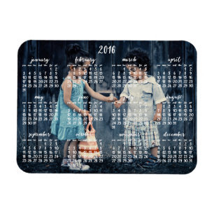 Personalised 2016 Magnetic Calendar 3x4 Magnet