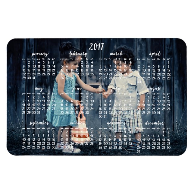 Personalised 2017 Magnetic Calendar 4x6 Magnet (Horizontal)