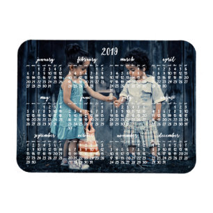 Personalised 2019 Magnetic Calendar 3x4 Magnet