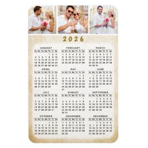 Personalised 2020 Photo Magnetic Fridge Calendar Magnet