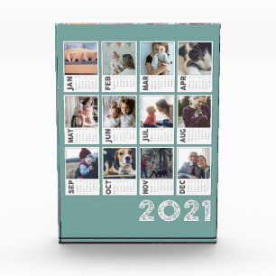 Personalised 2021 Calendar Photo Collage Block