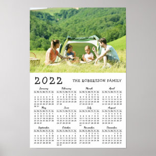 Personalised 2022 Calendar Family Photo Poster