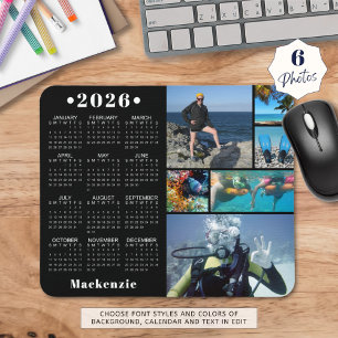 Personalised 2023 Calendar 6 Photo Custom Colour Mouse Mat