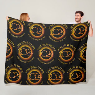 Personalised 2024 TOTAL SOLAR ECLIPSE Family Fleece Blanket
