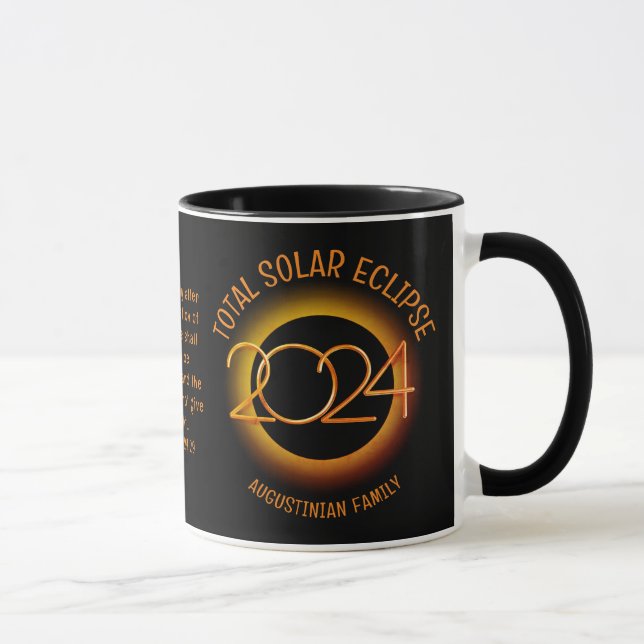 Personalised 2024 TOTAL SOLAR ECLIPSE Family Mug (Right)
