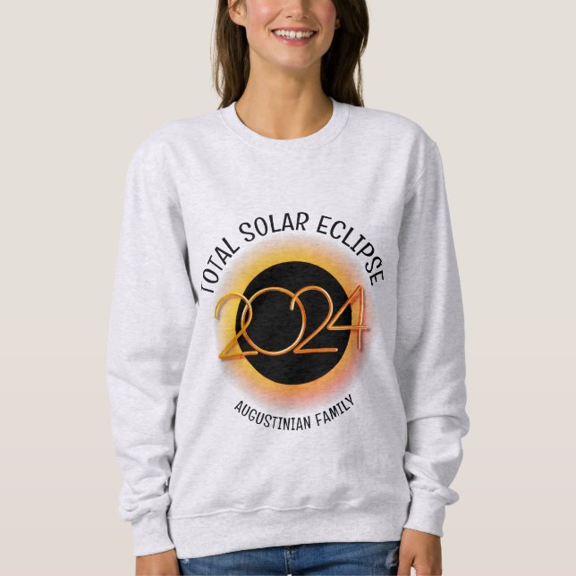 Personalised 2024 TOTAL SOLAR ECLIPSE Family Sweatshirt (Front)