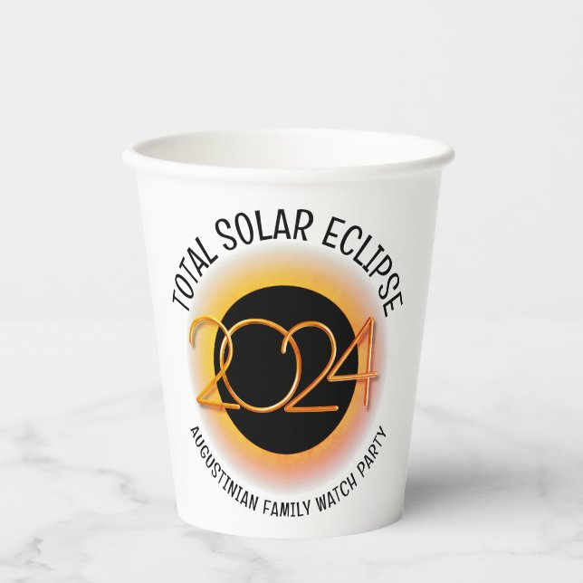 Personalised 2024 TOTAL SOLAR ECLIPSE Paper Cups (Front)