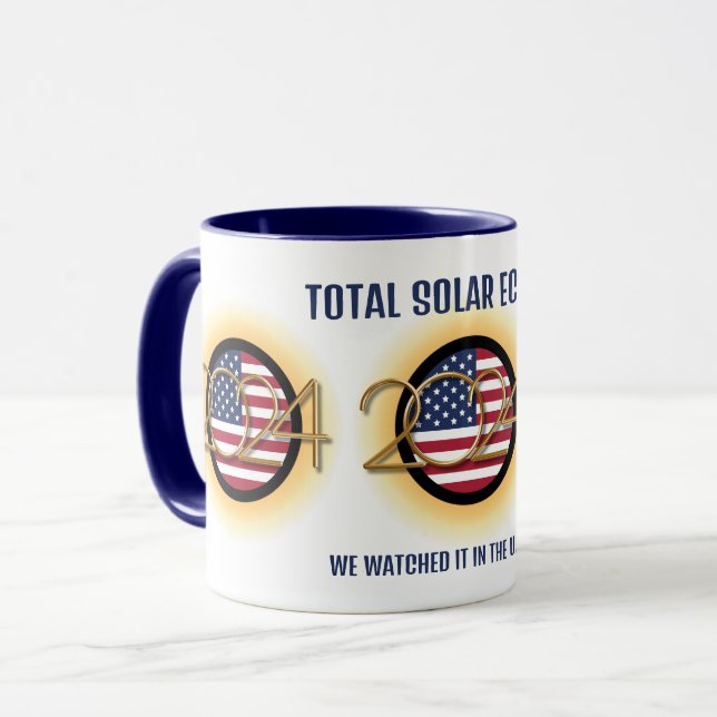Personalised 2024 TOTAL SOLAR ECLIPSE USA Mug (Front Left)