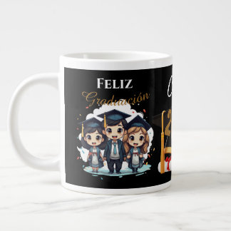 Personalised 2025 Black Gold Graduate Mug