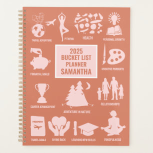 Personalised 2025 Bucket List Custom Name Planner
