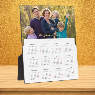 Personalised 2025 Family Photo Yearly Calendar Plaque