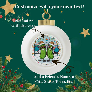 Personalised 2025 Pickleball Christmas Ornament
