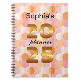 Personalised 2025 Planner with Soft Pastel Colours Notebook