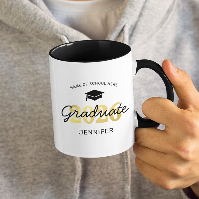 Personalised 2026 Black Gold Graduate Mug (Creator Uploaded)