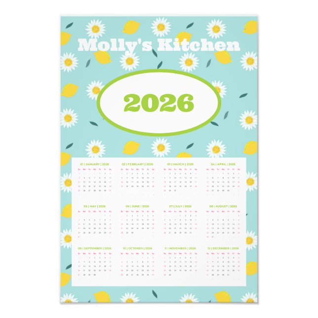 Personalised 2026 Calendar Photo Print (Front)
