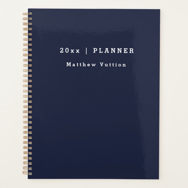Personalised 2026 Navy Blue Weekly Monthly  Planner (Front)