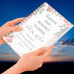 Personalised 2026 Pink Floral Psalm Christian Planner