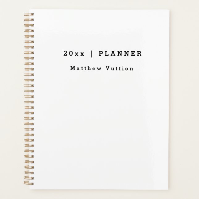 Personalised 2026 White Weekly Monthly  Planner (Front)