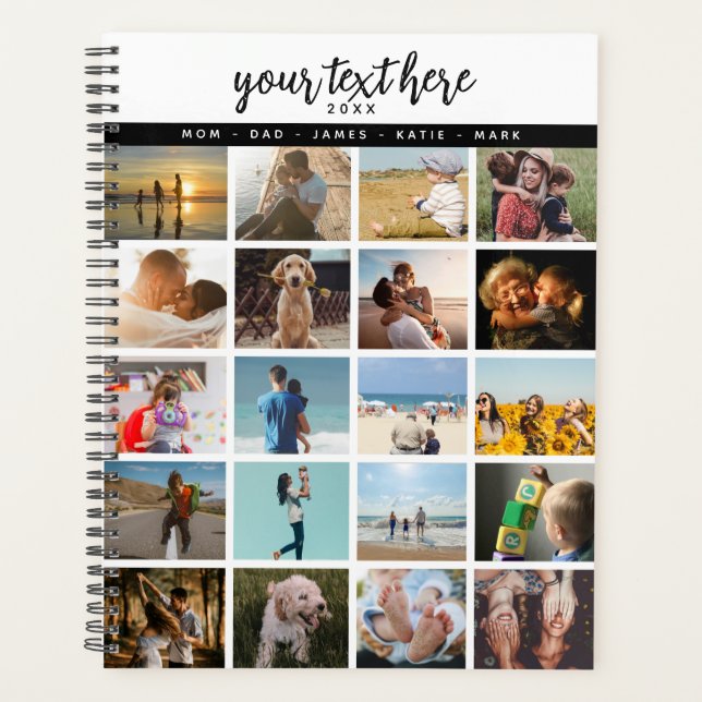 Personalised 20 Photo Family Love Memories Planner (Front)