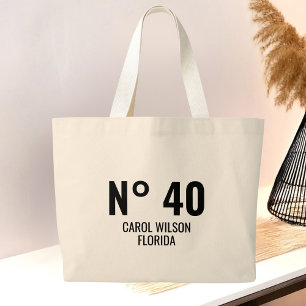 Personalised 20th 30th 40th 50th 60th 70 Birthday Large Tote Bag