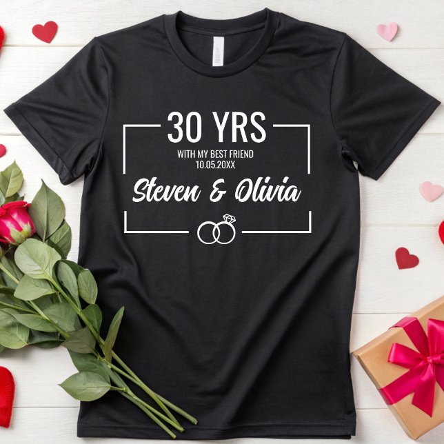 Personalised 20th 30th Anniversary Wedding Couples T-Shirt (Creator Uploaded)