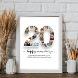 Personalised 20th Anniversary Photo Collage Poster<br><div class="desc">Personalised 20th Anniversary Photo Collage for Husband Wife</div>