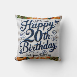 Personalised 20th Birthday Gifts Throw Pillow! Cushion