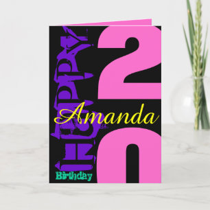 Personalised 20th Birthday POP Greeting Card