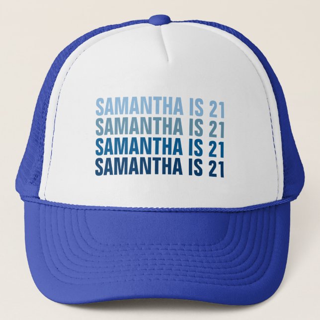 Personalised 21st 30th 40th 50th 60th 70 Birthday Trucker Hat (Front)