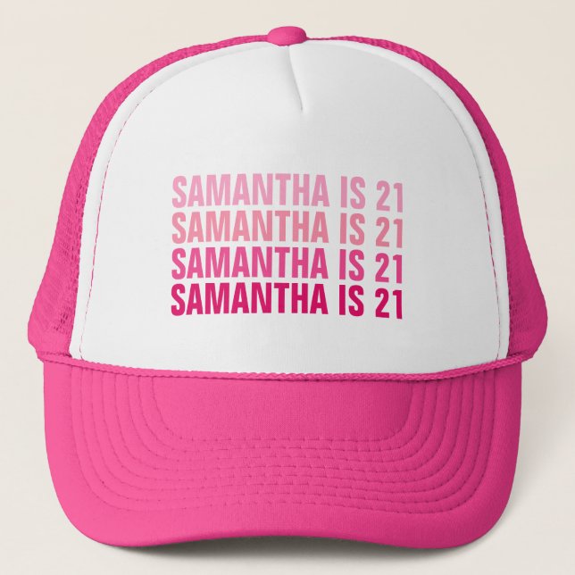 Personalised 21st 30th 40th 50th 60th 70 Birthday Trucker Hat (Front)